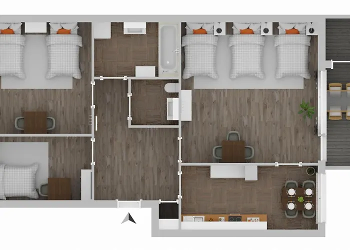 Budgetroom Modernes Mit 3 Schlafzimmern * Gladbeck